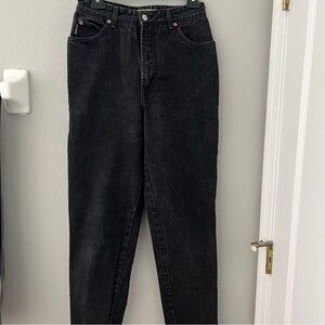 BONGO Vintage 90s Black High Waist Baggy Tapered Leg Jeans Size 11